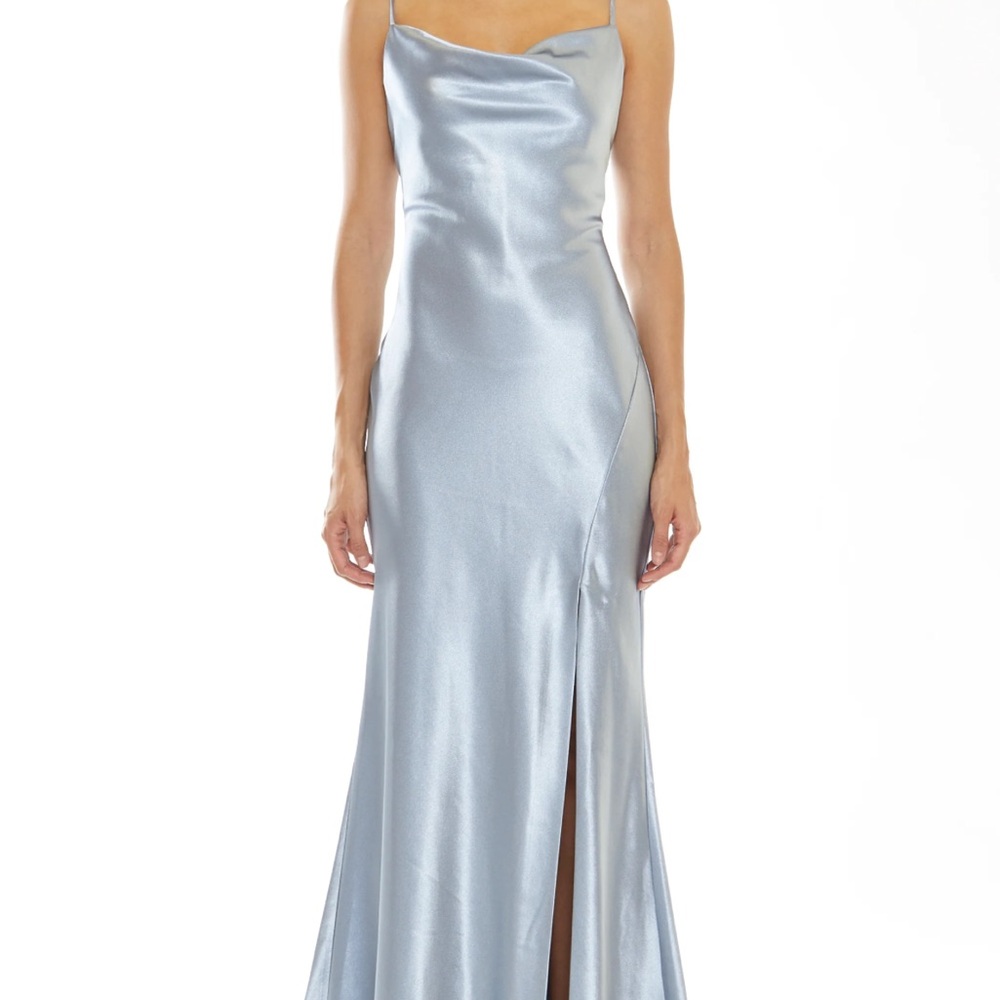 Elegant Silver Evening Gown